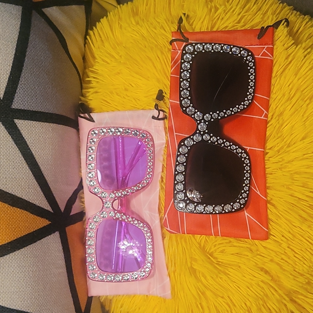 Oversized Square Bling Sunglasses